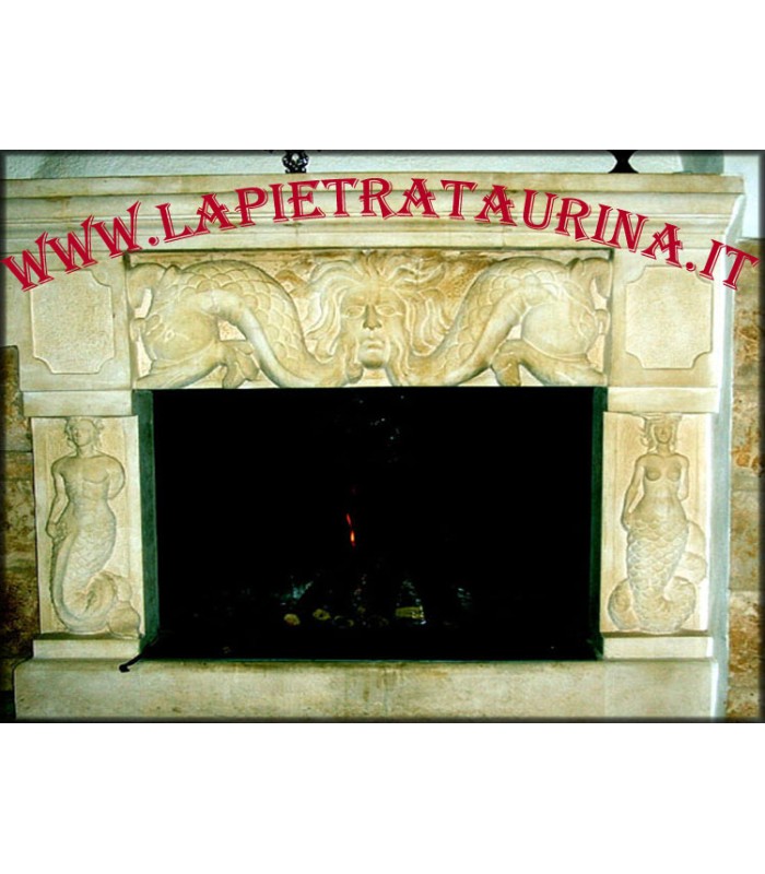 Cornice per camino in pietra leccese CODICE C07