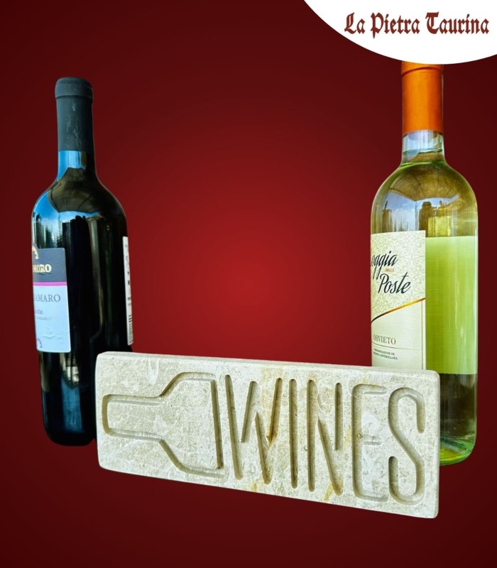 Lampada in pietra leccese bottiglia e calici