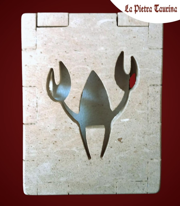 Lampada in pietra leccese con segno zodiacale cancro