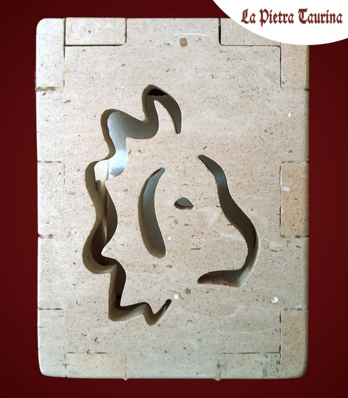 Lampada in pietra leccese con segno zodiacale leone