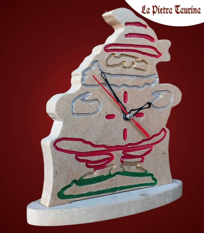 Orologio in pietra leccese con  Babbo Natale